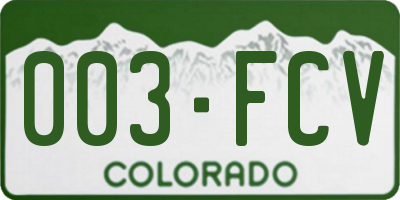 CO license plate 003FCV