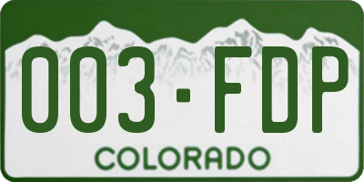 CO license plate 003FDP