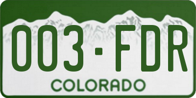 CO license plate 003FDR