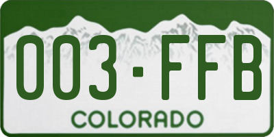 CO license plate 003FFB