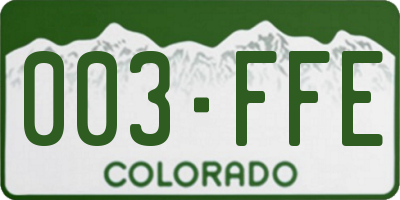 CO license plate 003FFE