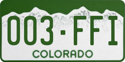 CO license plate 003FFI