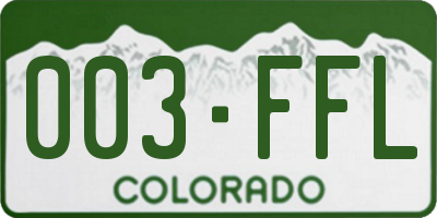 CO license plate 003FFL