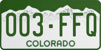 CO license plate 003FFQ