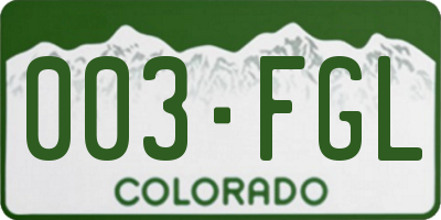 CO license plate 003FGL