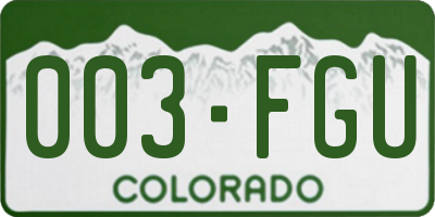 CO license plate 003FGU