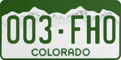 CO license plate 003FHO