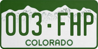 CO license plate 003FHP
