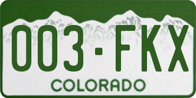 CO license plate 003FKX