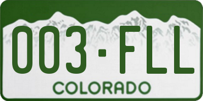 CO license plate 003FLL