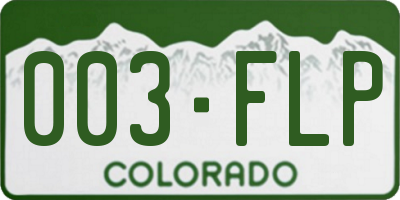 CO license plate 003FLP