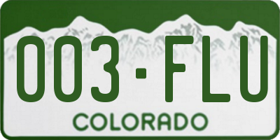 CO license plate 003FLU