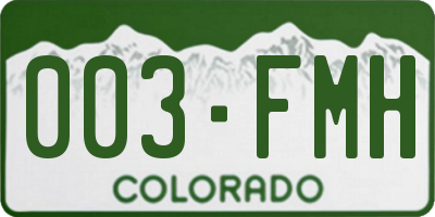 CO license plate 003FMH