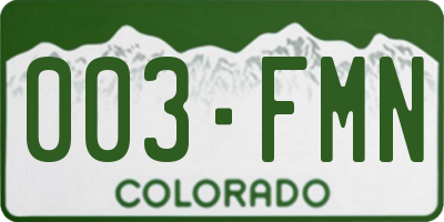 CO license plate 003FMN