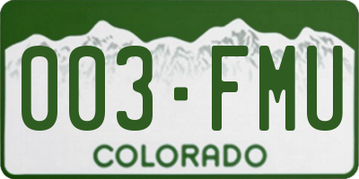 CO license plate 003FMU