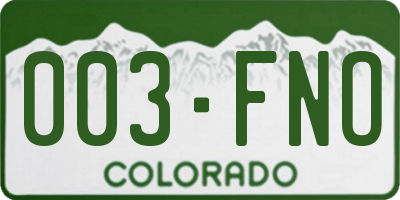 CO license plate 003FNO