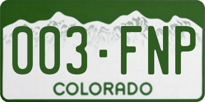 CO license plate 003FNP