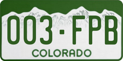 CO license plate 003FPB