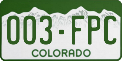 CO license plate 003FPC
