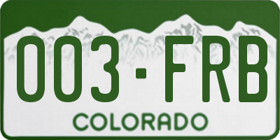 CO license plate 003FRB