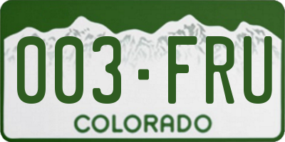 CO license plate 003FRU
