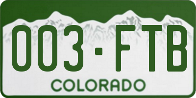 CO license plate 003FTB