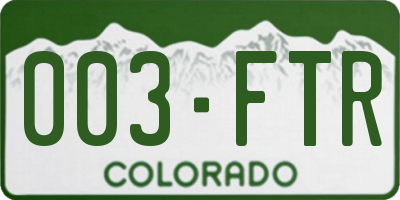 CO license plate 003FTR