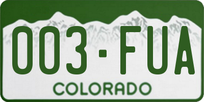 CO license plate 003FUA