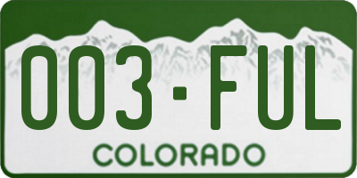 CO license plate 003FUL