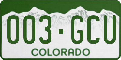 CO license plate 003GCU