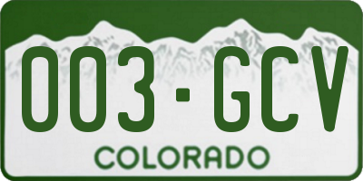 CO license plate 003GCV