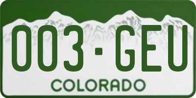 CO license plate 003GEU