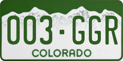 CO license plate 003GGR