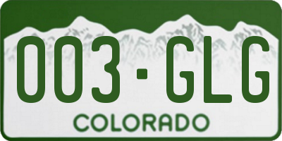 CO license plate 003GLG