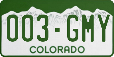CO license plate 003GMY