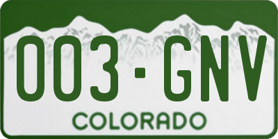 CO license plate 003GNV