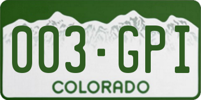 CO license plate 003GPI