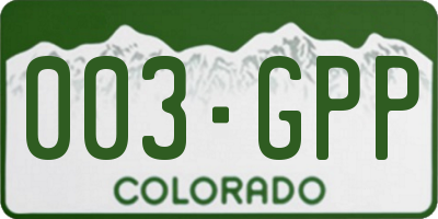 CO license plate 003GPP