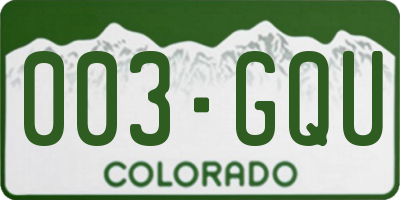 CO license plate 003GQU