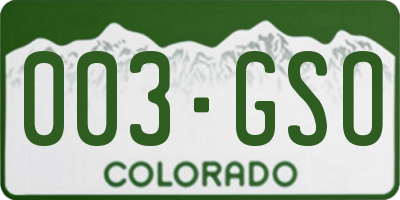 CO license plate 003GSO