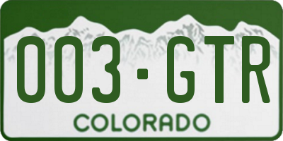 CO license plate 003GTR