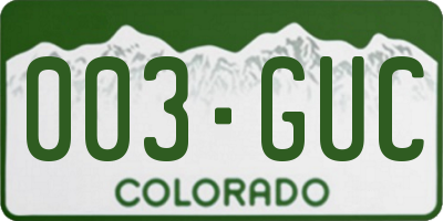 CO license plate 003GUC
