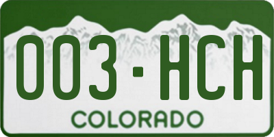 CO license plate 003HCH