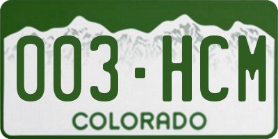 CO license plate 003HCM