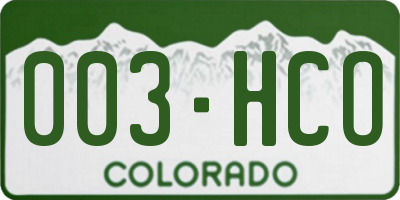 CO license plate 003HCO