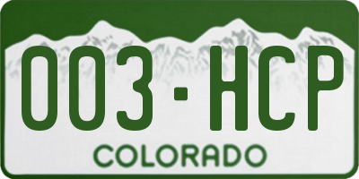 CO license plate 003HCP