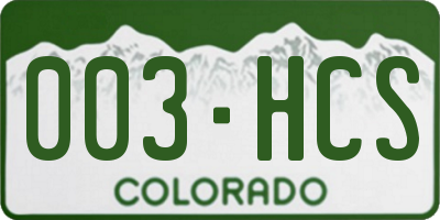 CO license plate 003HCS