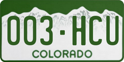 CO license plate 003HCU