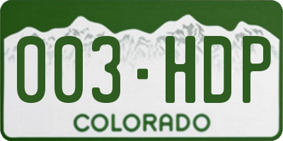 CO license plate 003HDP