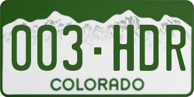 CO license plate 003HDR